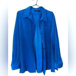Woman’s Sag Harbor Long Sleeve Moleskin Blouse - size lg